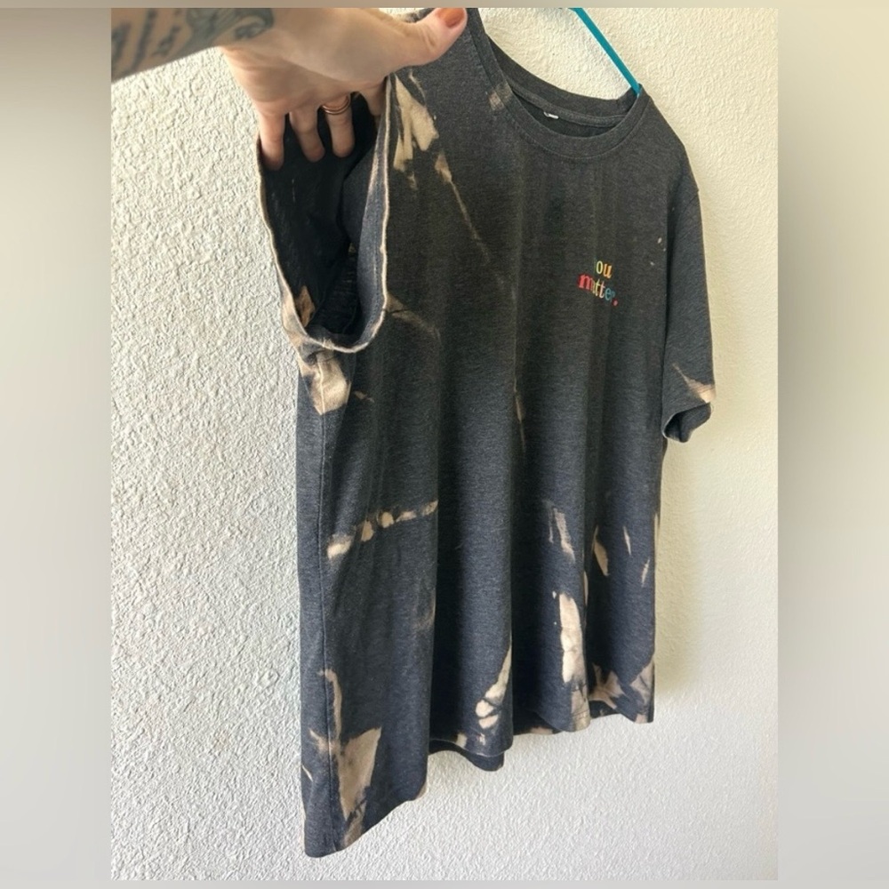 Bleach Dyed “You Matter” Graphic T-Shirt | Size 2XL | One of a Kind - Picture 2 of 9
